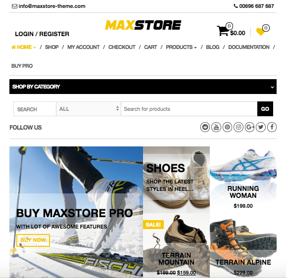 MaxStore, plantilla gratis para ecommerce WordPress