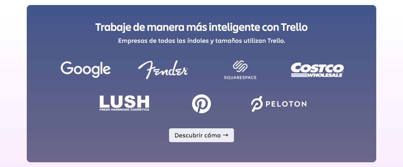 Trello: ejemplo de diseño web corporativo