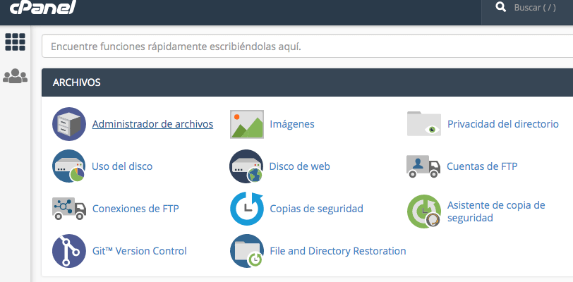 Image ALT: Entra al administrador de archivos de cPanel
