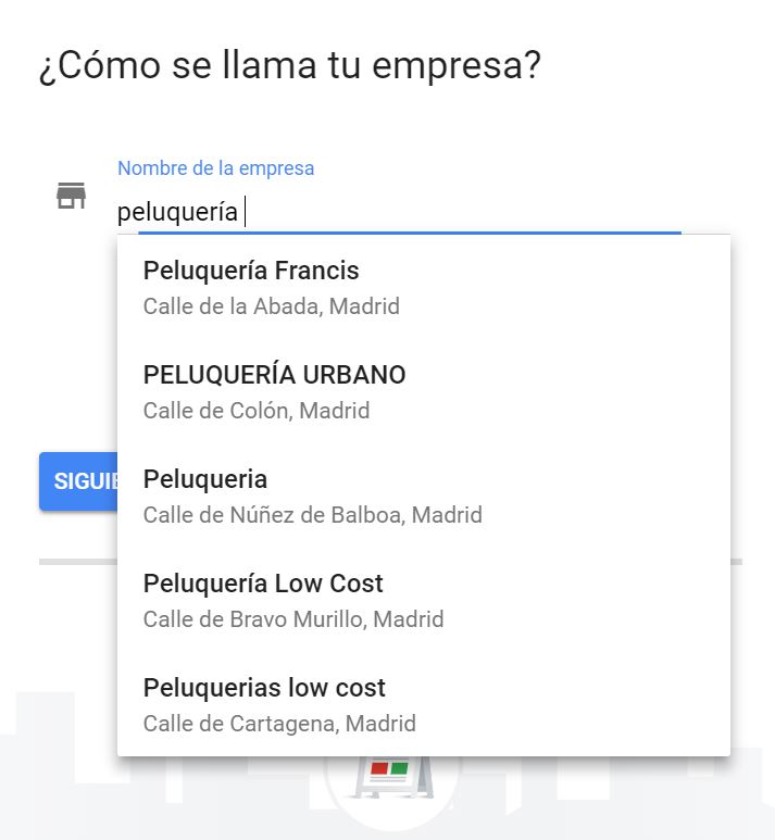 Directorio Google MyBusiness