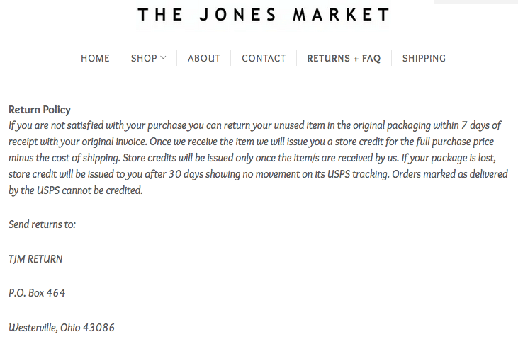 Ejemplo de sitio web seguro: The Jones Market]