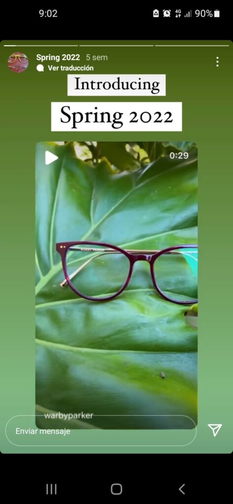 Warby Parker en Instagram.