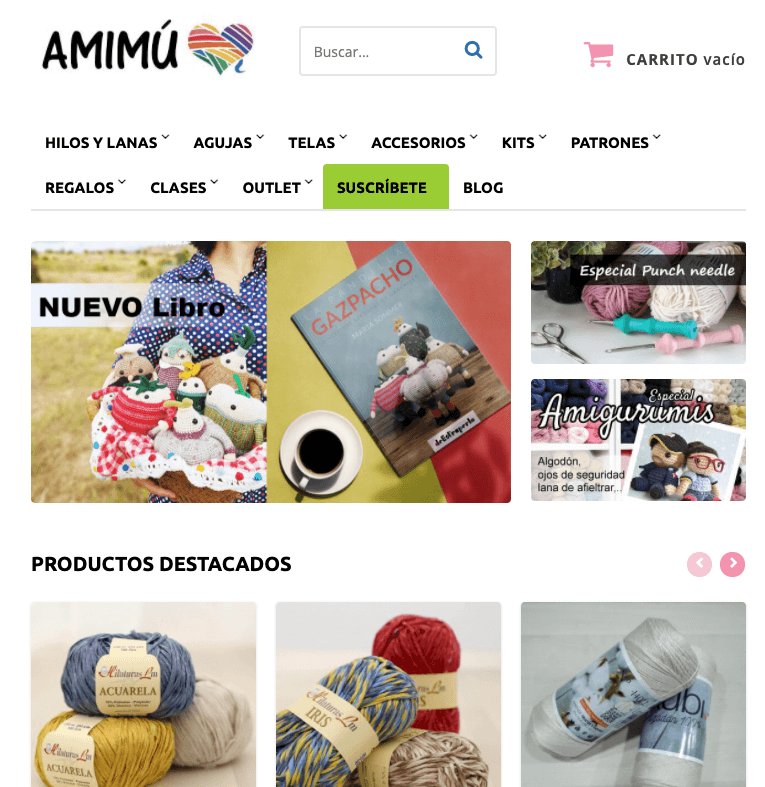 Ejemplo de página web de emprendedores: Amimú