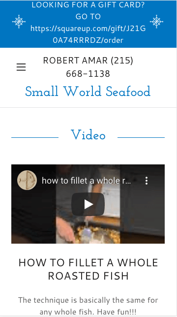 Ejemplo de página web de emprendedores: Small World Seafood