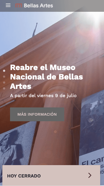 Ejemplo de página web responsiva: Museo Nacional de Bellas Artes, Argentina