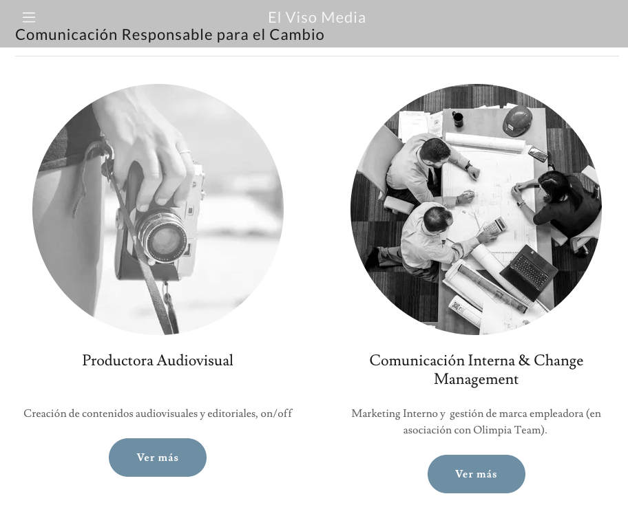 Ejemplo de página web de portafolio digital: El Viso Media