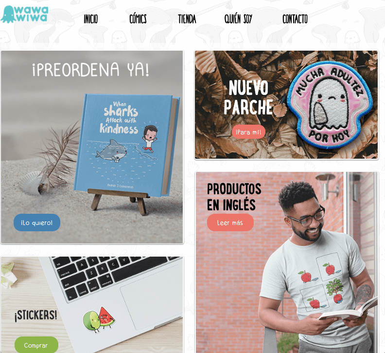 Ejemplo de página web de portafolio digital: Wawawiwa