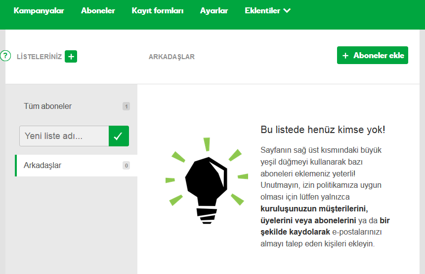 godaddy_eposta_pazarlamasinda_yeni_liste_olusturma_ekrani