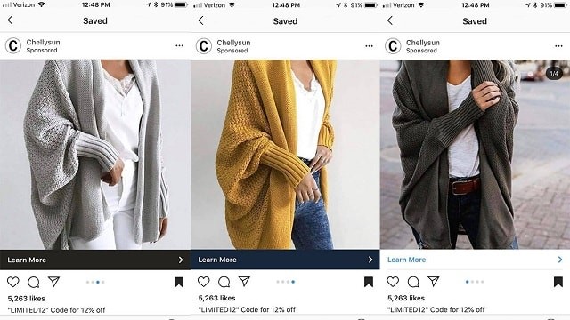 Instagram sponsorlu reklam chellysun hırka