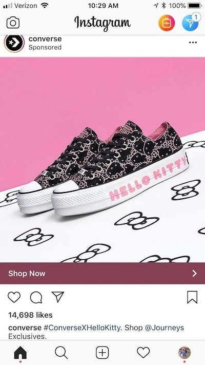 Instagram sponsorlu reklam converse