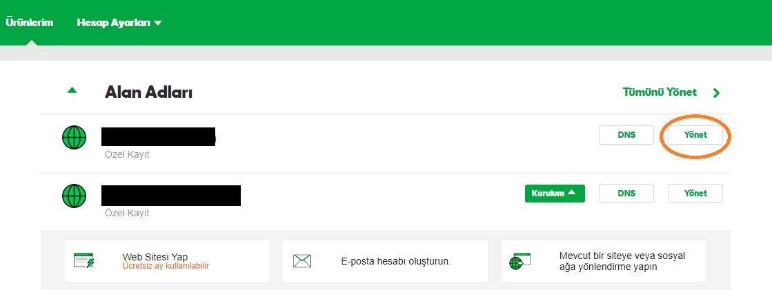 alan adı otomatik yenileme godaddy hesabı alan adlarını yönet