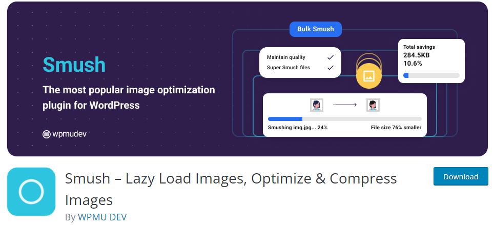 web sitesi hızı smush eklentisi