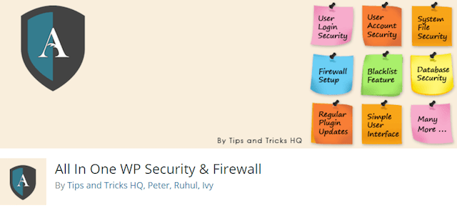 wordpress güvenlik eklentileri all in one wp security and firewall