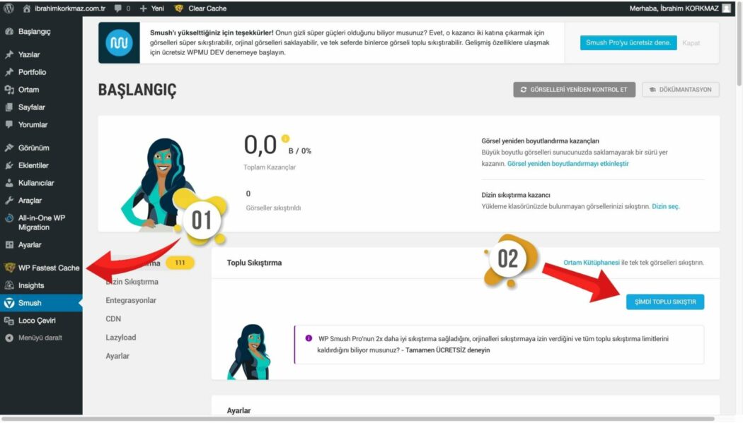 wordpress SEO smush eklentisi kurulumu