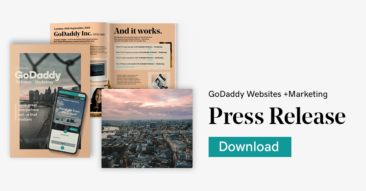 Introducing GoDaddy Websites + Marketing Press Release Pack