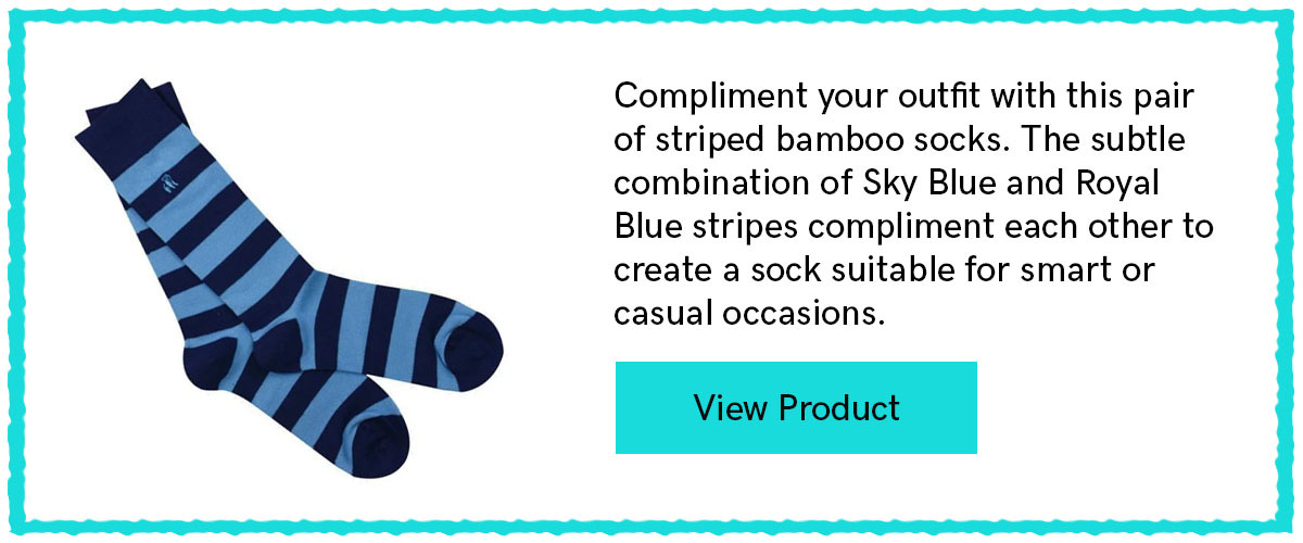 Sky Blue Striped Bamboo Socks From Swole Panda