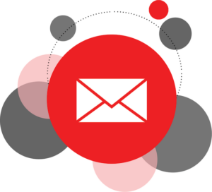 Email graphic with bubbles