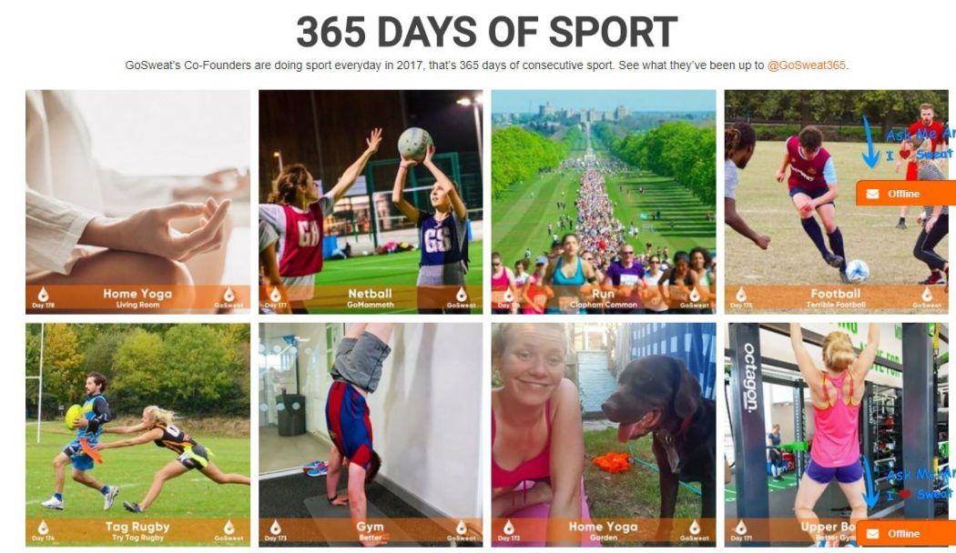 google search gosweat 365 days of sport