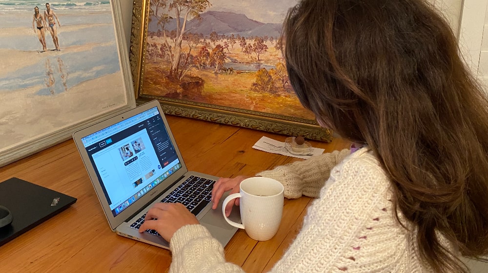 Julia Hamlton at her desk