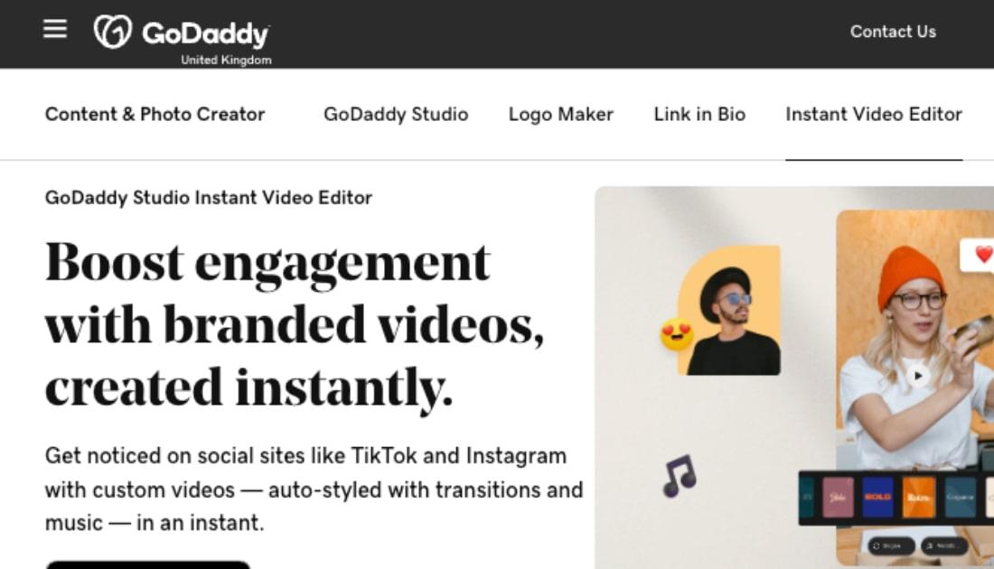 GoDaddy Studio Instant Video Editor