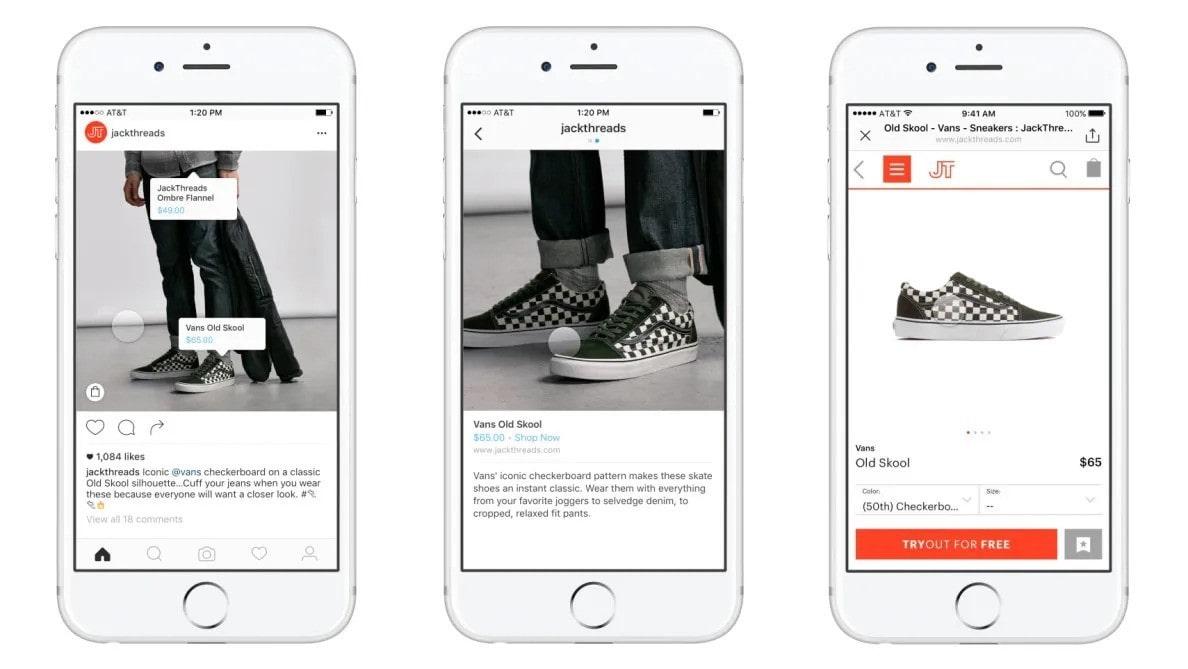 Example of Instagram shoppable tags from TechCrunch