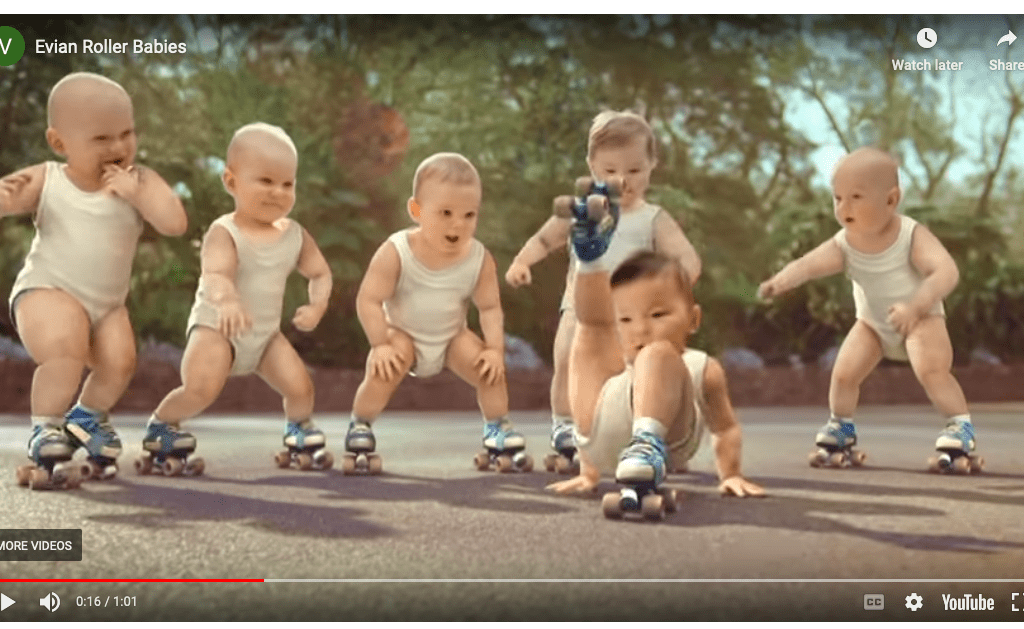 Evian example of successful use of video in product marketing