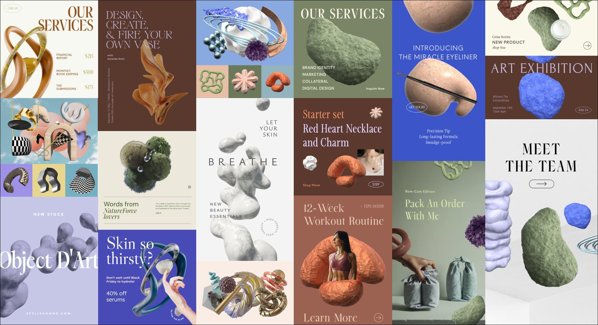 Graphic design trends 2025 Natural Forms