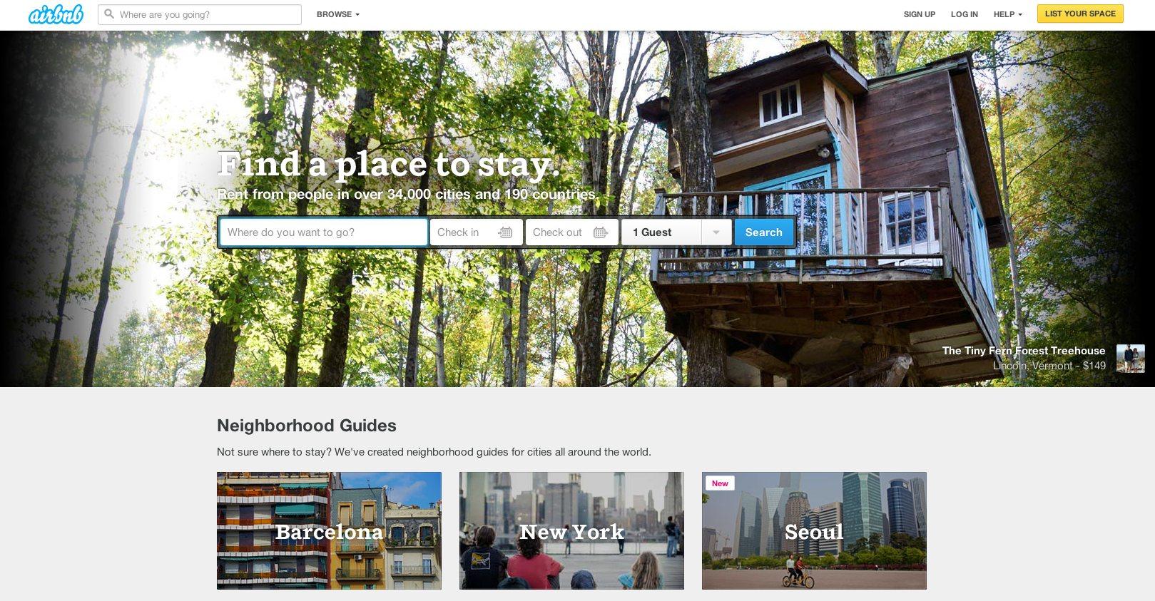 airbnb Website Design