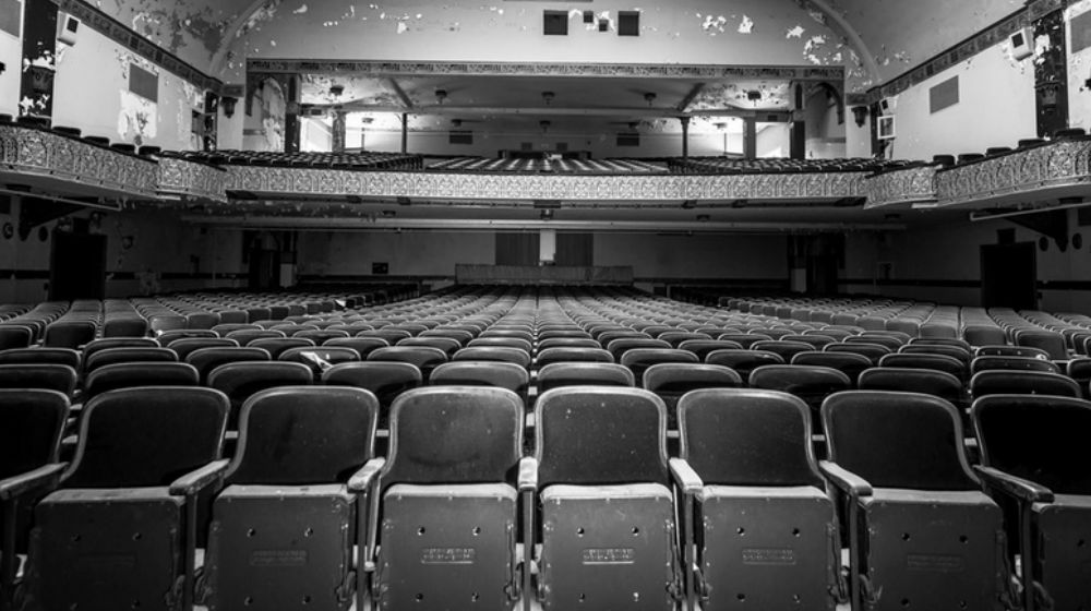 empty audience looking toward stage