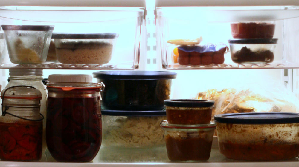 inside of full refridgerator