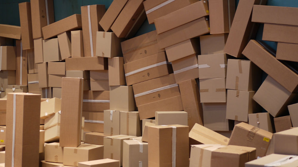 pile of cardboard boxes
