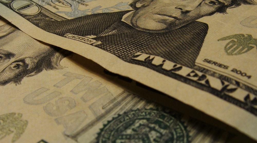 close up of $20 bills