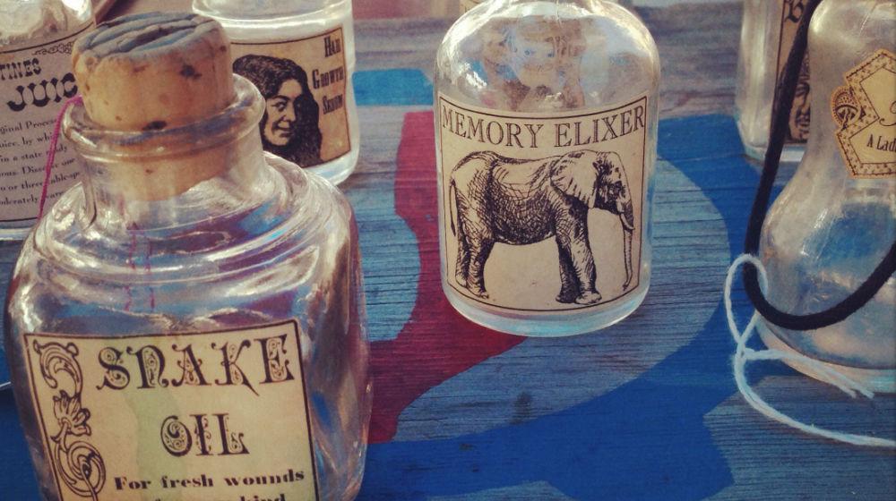 snake oil bottles