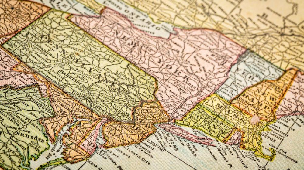 old map of eastern United States