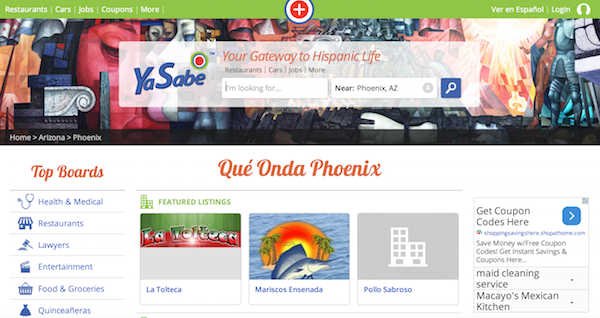 YaSabe home page
