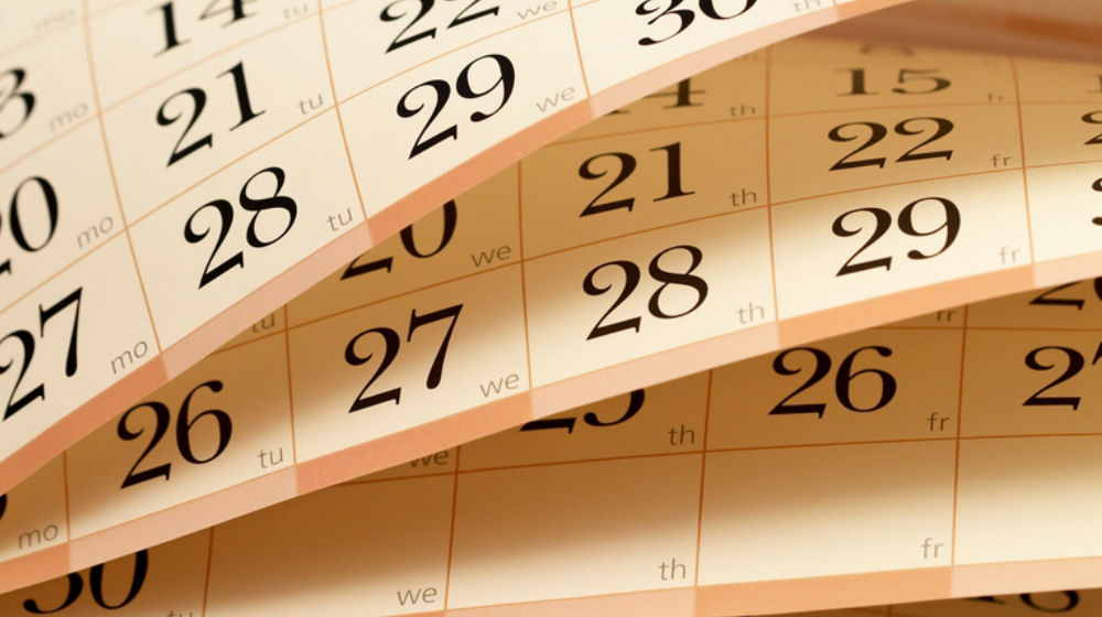 pages of calendar