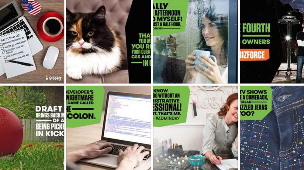 godaddy social media collage of facebook page images