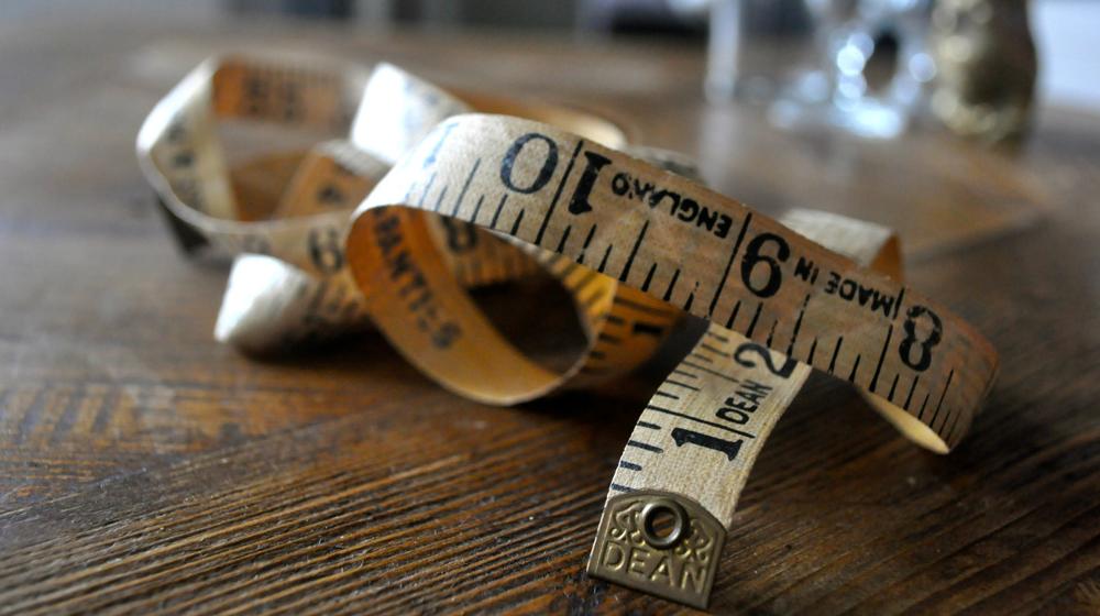 Measuring tape to represent customized social media icons