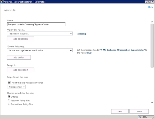 Office 365 Clutter Bypas