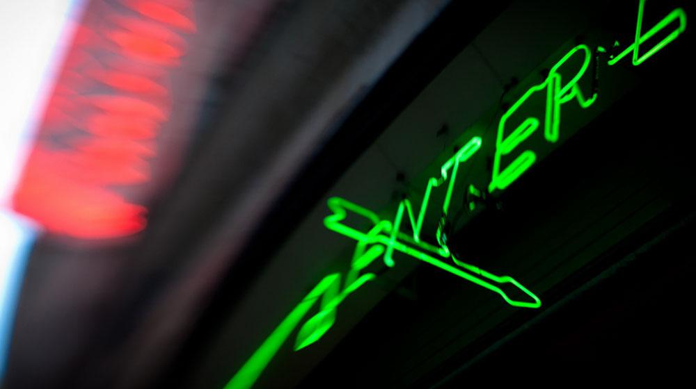 Neon enter sign to represent ease of login with Twitter's OAuth authentication API