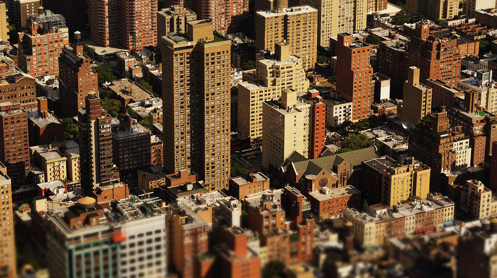 buildings in the city to represent web hosting