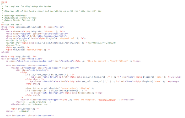 Header Script Code With WordPress Template