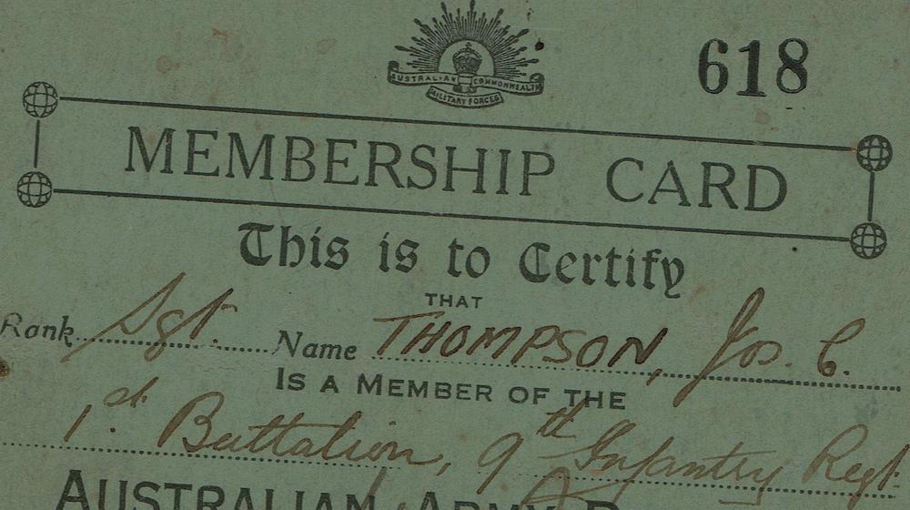 Vintage membership card