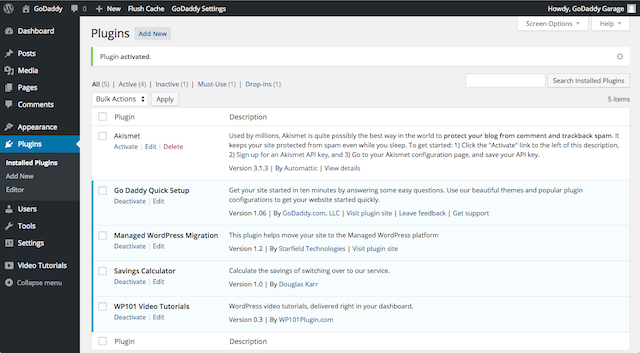 Plugin Activation Conformation Message