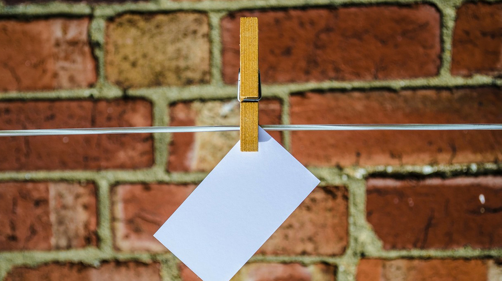 a blank business card to represent a sales call