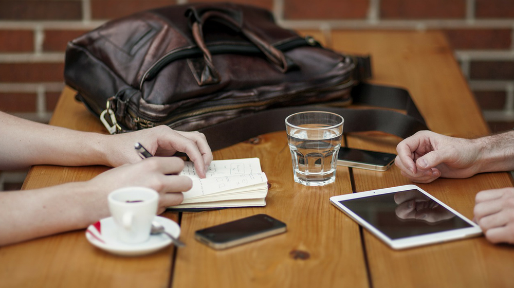 People working to represent a business partner.