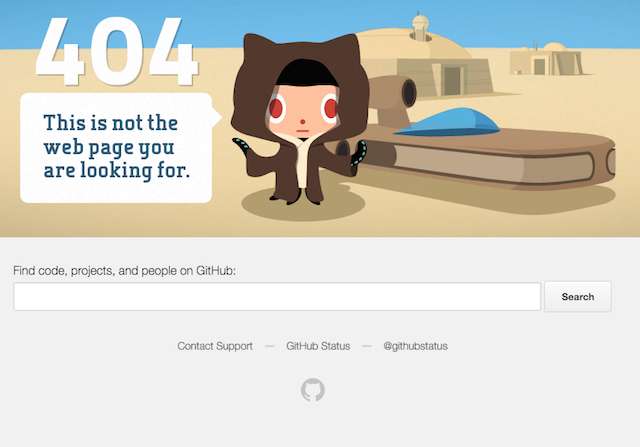 GitHub 404 Error Page