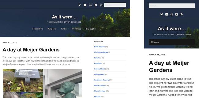Make Mobile Theme Desktop Theme