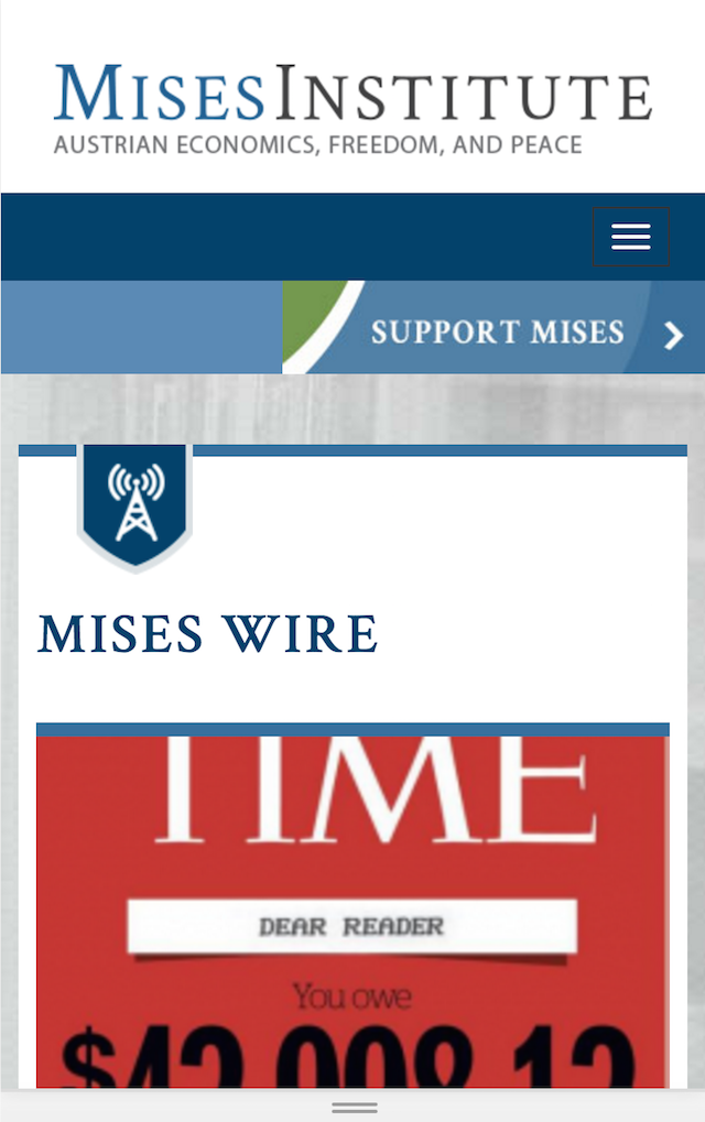 Mises Institute Mobile Website