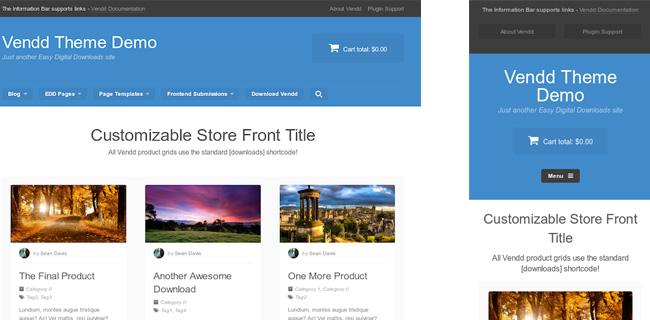 Vendd Mobile Theme Desktop Theme